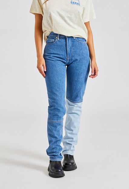 Ganni Cutline Denim Swigy Mid Blue Stone